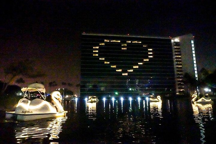 Illuminated Swan Boat Night Ride On Rainbow Lagoon - thumb 5